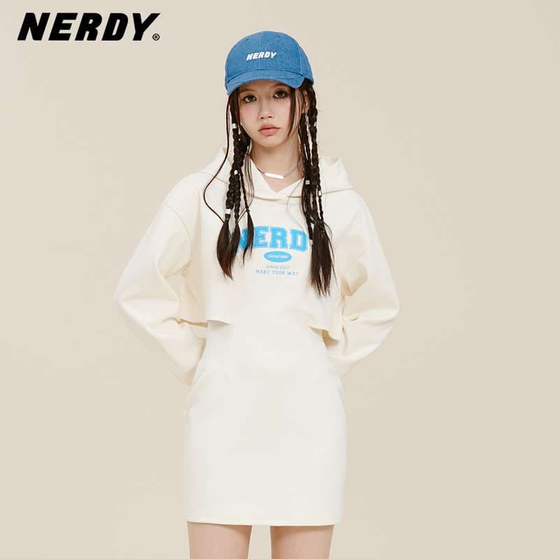 レディース スウェット NERDY スポーティーフーディワンピース