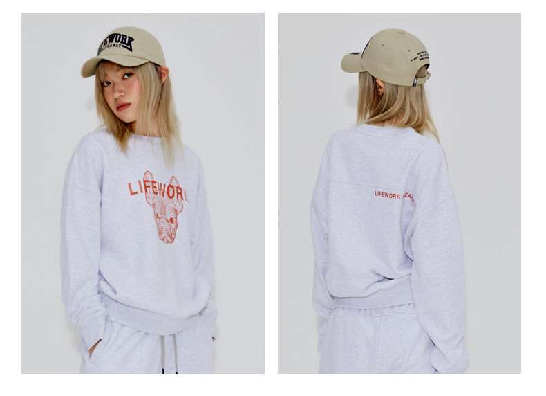レディース LifeWork フレンチブルドッグロゴスウェット