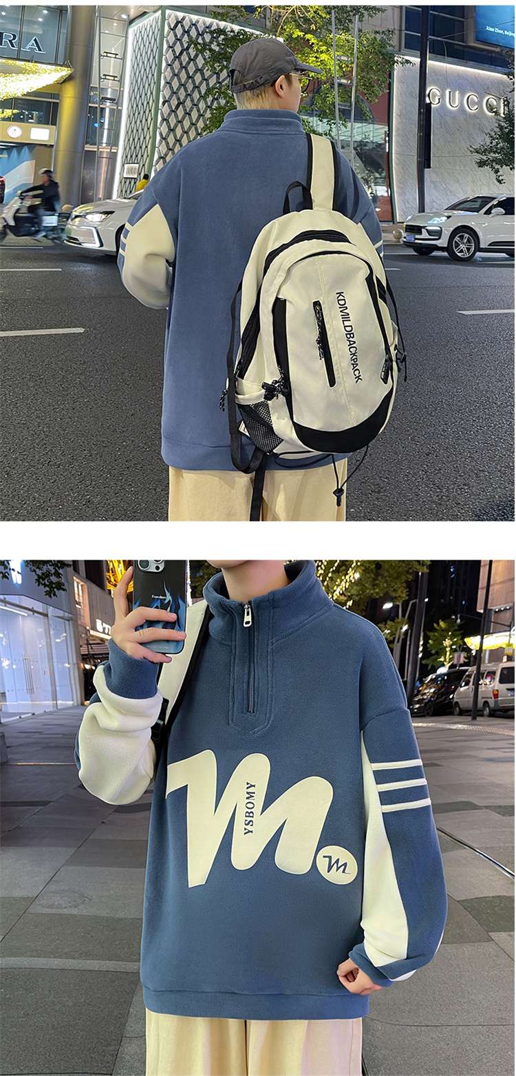 レディース 大きめロゴ入りハーフジップスウェット トップス