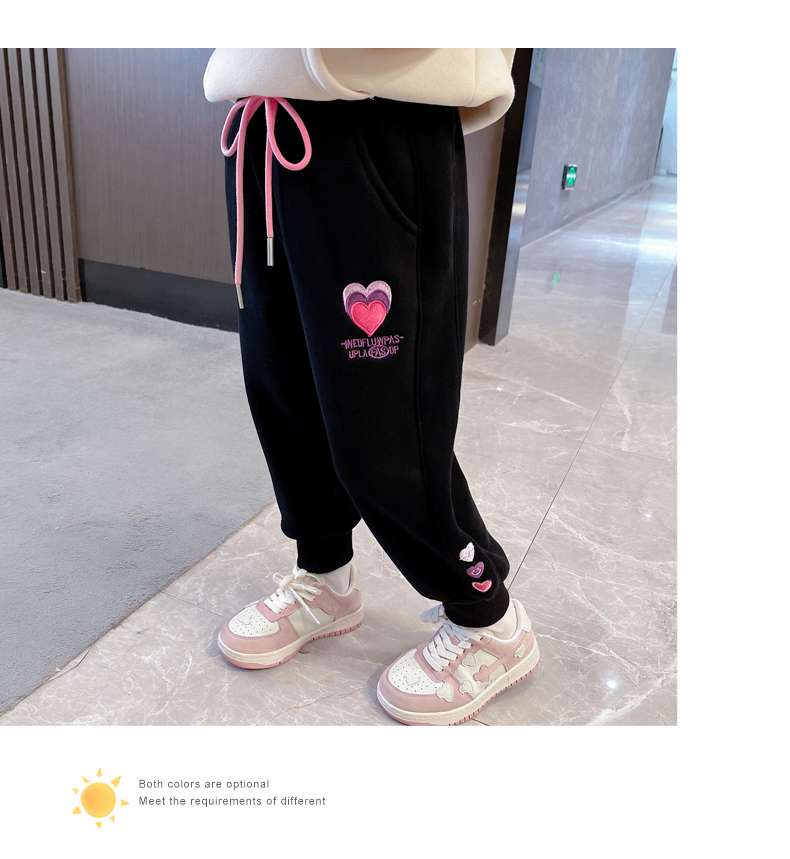 レディース ハートモチーフ刺繍入りスウェットパンツ