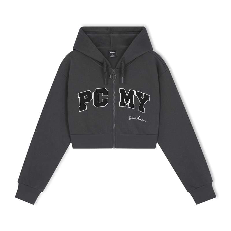 レディース スウェット PCMYクロップドジップアップパーカー