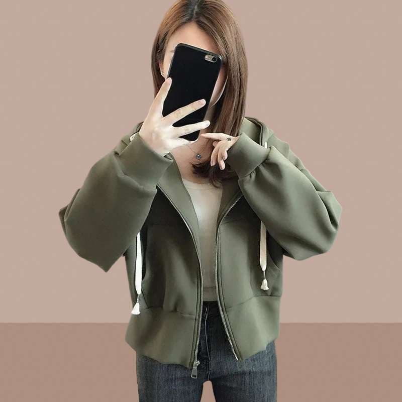 レディース スウェット ゆったりシルエットのジップアップパーカー