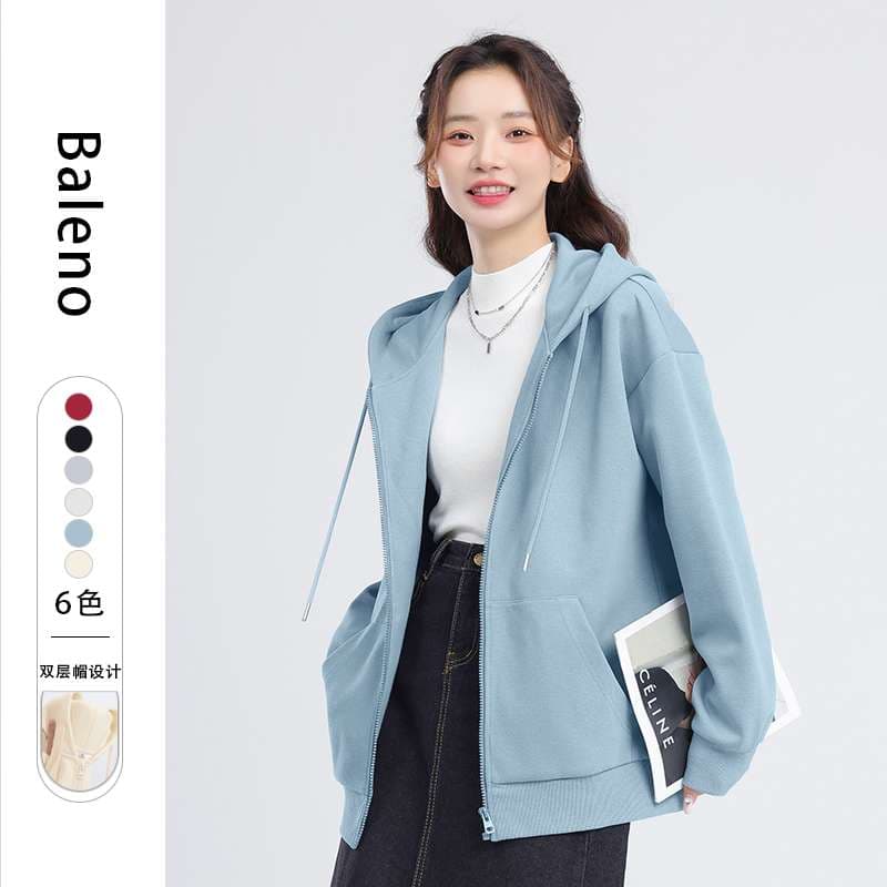 レディース スウェット 快適カジュアル フーディジャケット