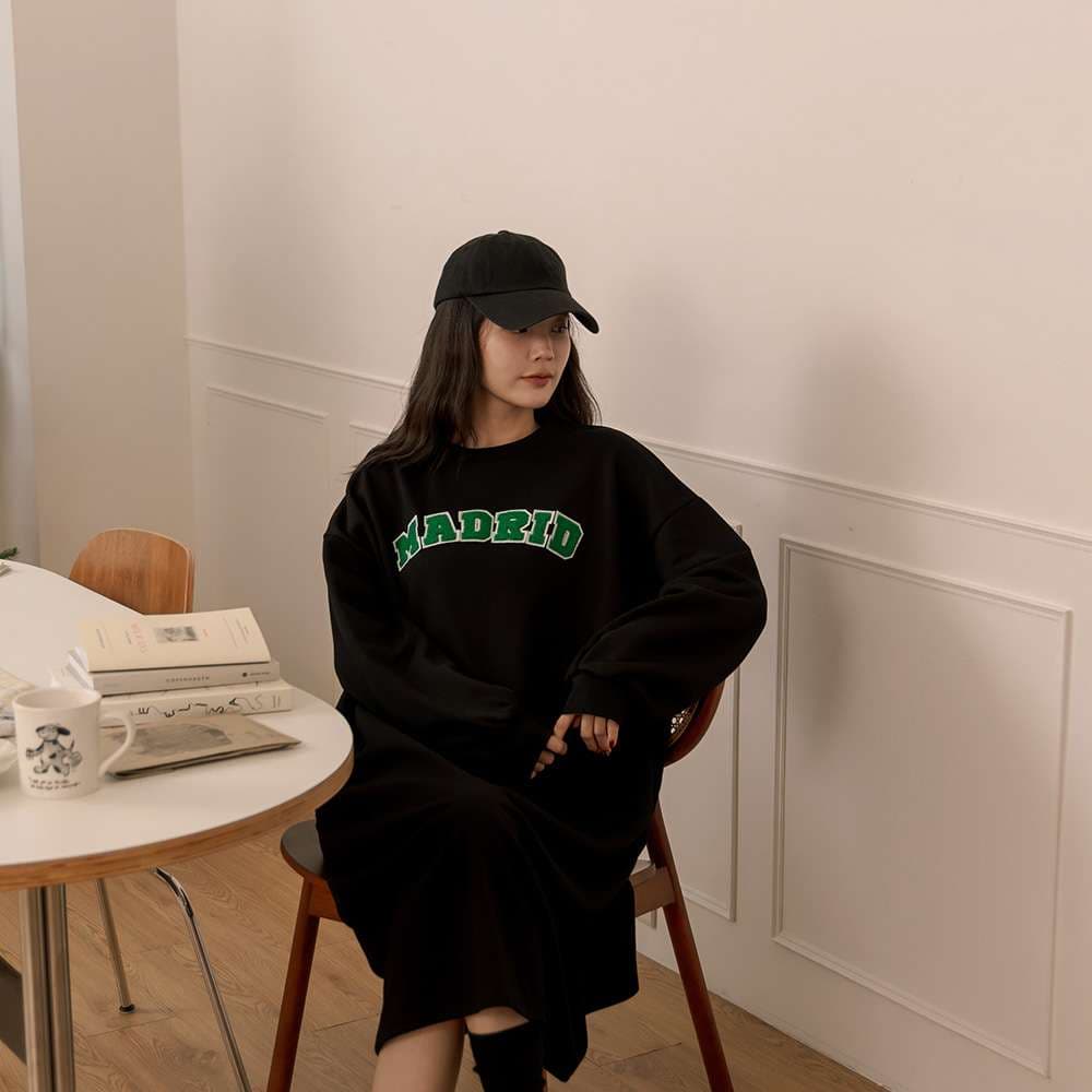 レディース マドリードロゴオーバーサイズスウェットワンピース