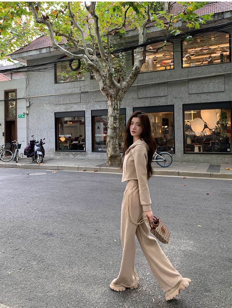 レディース エレガントワイドレッグスウェットパンツ