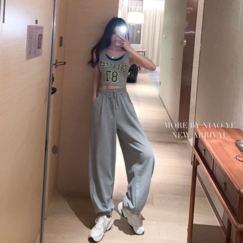 レディース リラックスワイドレッグスウェットパンツ