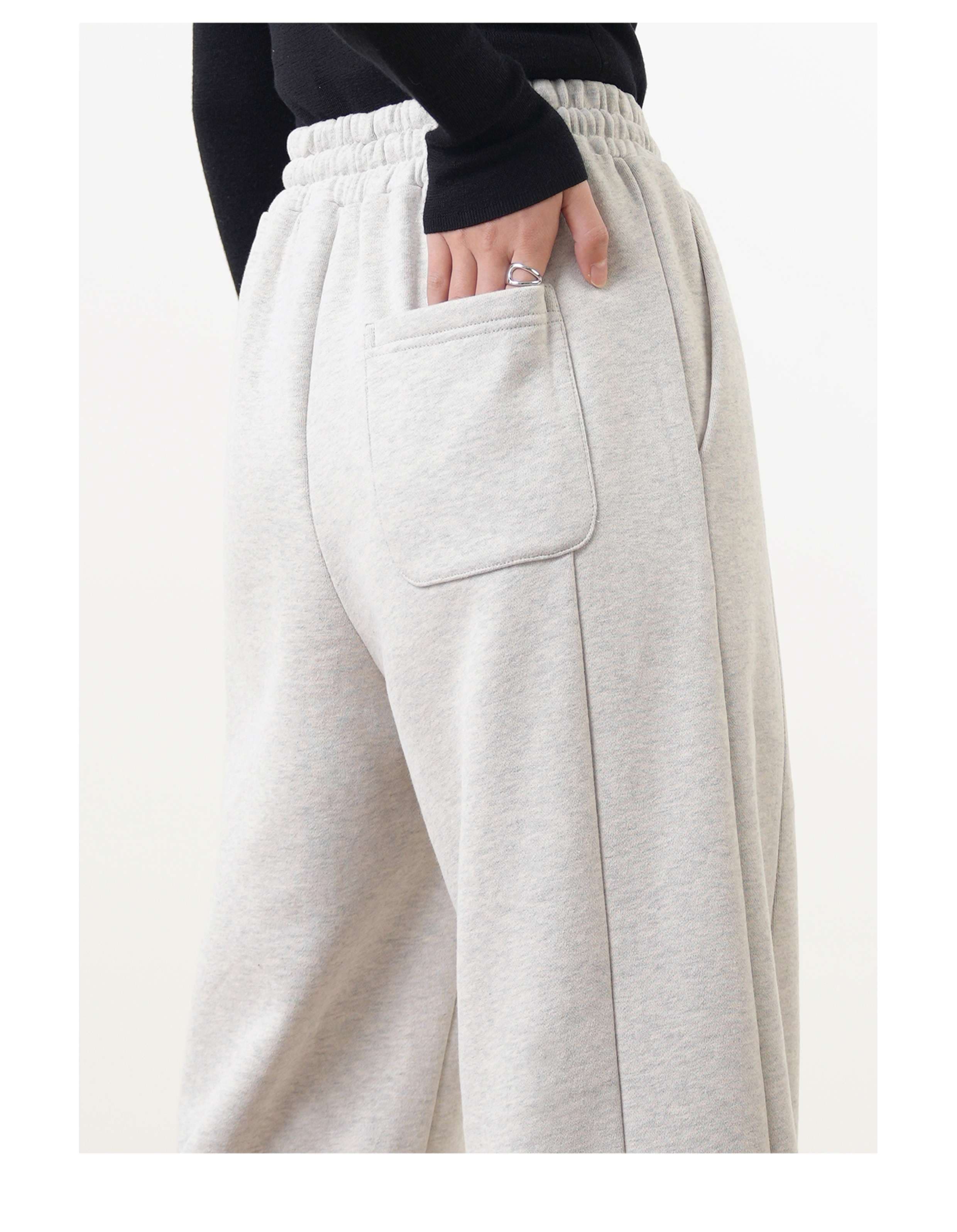 レディース リラックスワイドレッグスウェットパンツ