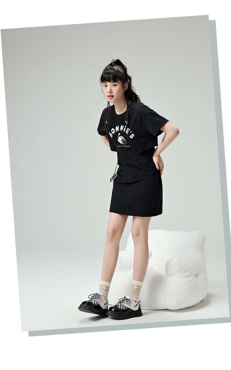 レディース スウェット スポーティーカジュアル ロゴTシャツワンピース