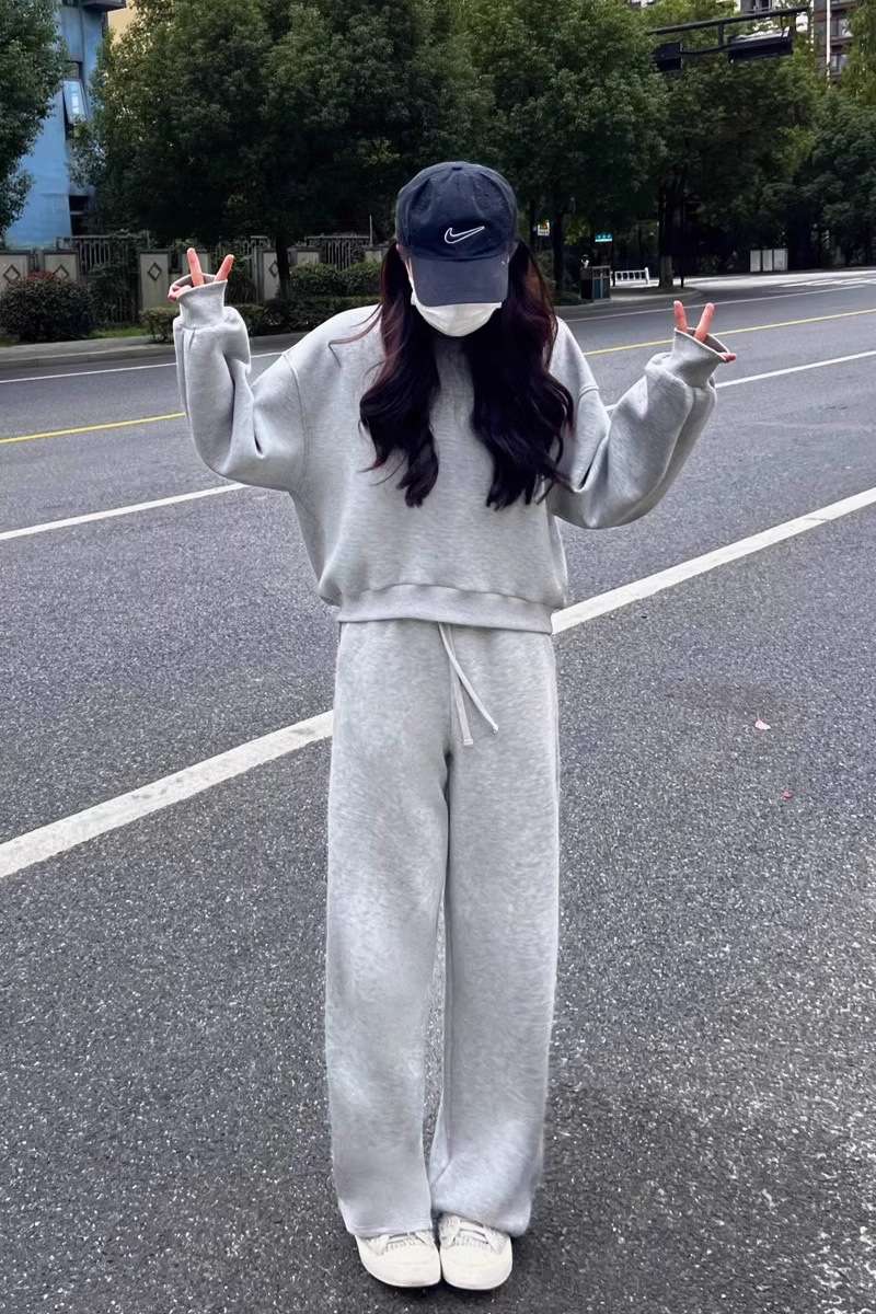 レディース ゆったりルーズスウェット上下セット