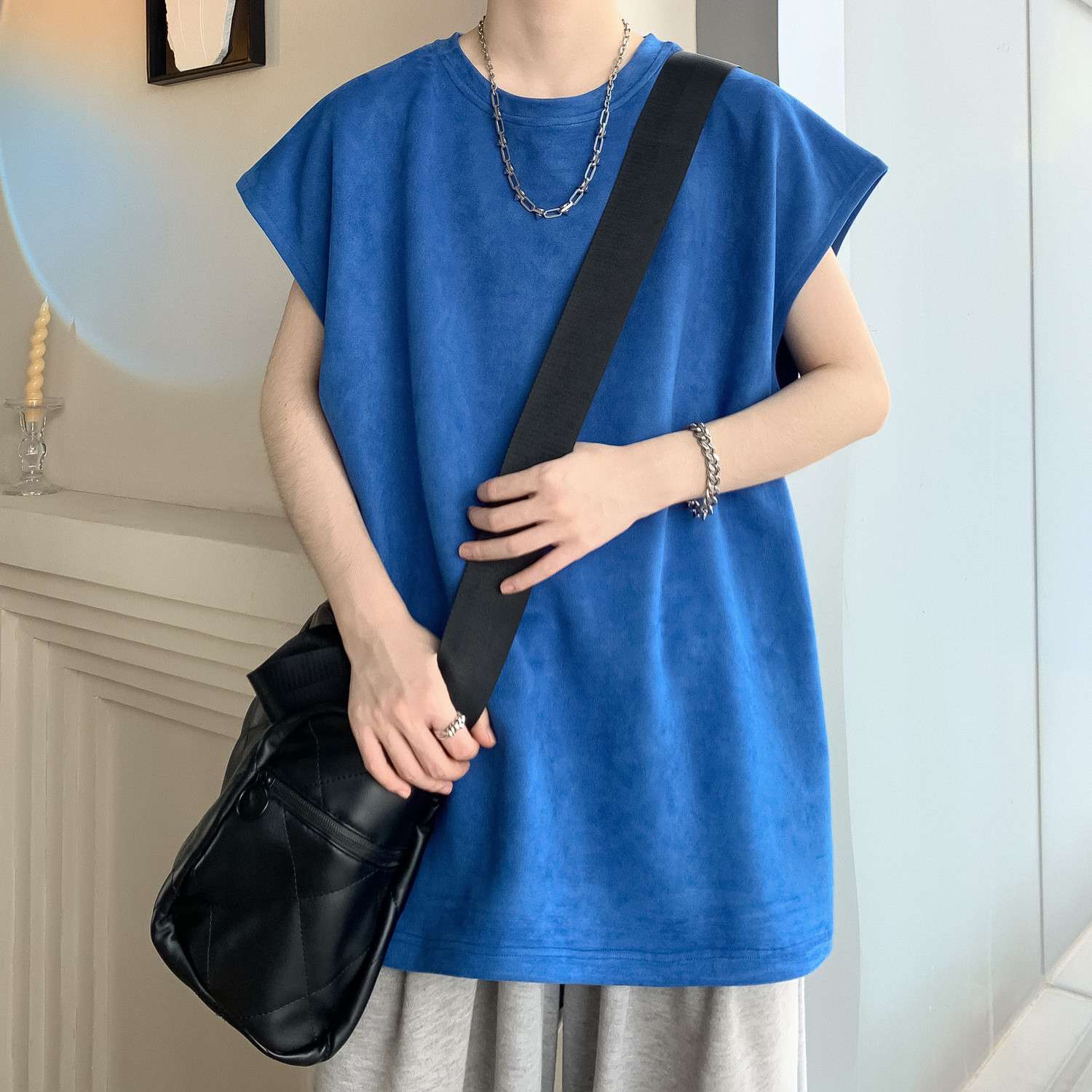 レディース スウェット オーバーサイズ ノースリーブ Tシャツ