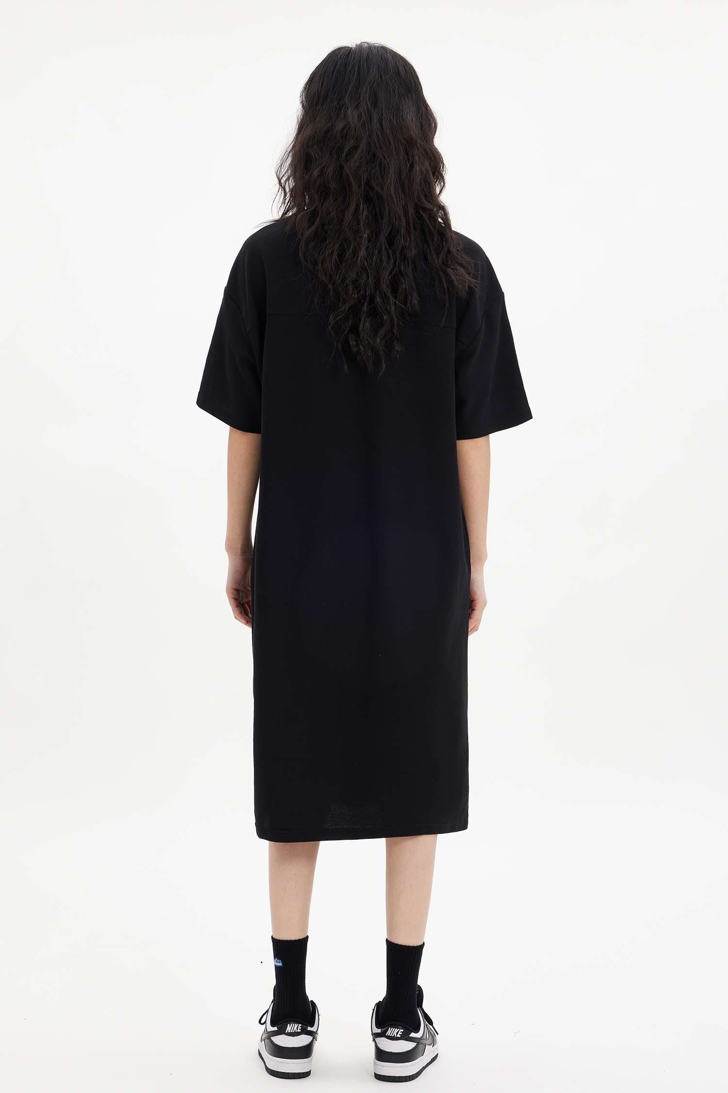 レディース スウェット オーバーサイズポロシャツワンピース