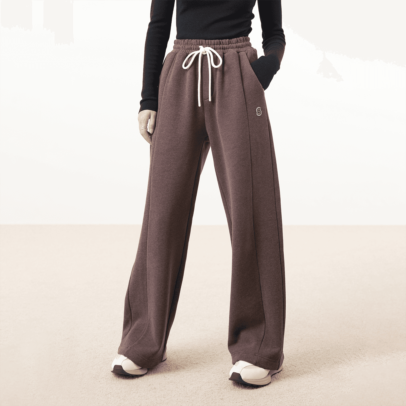 レディース リラックスワイドレッグスウェットパンツ