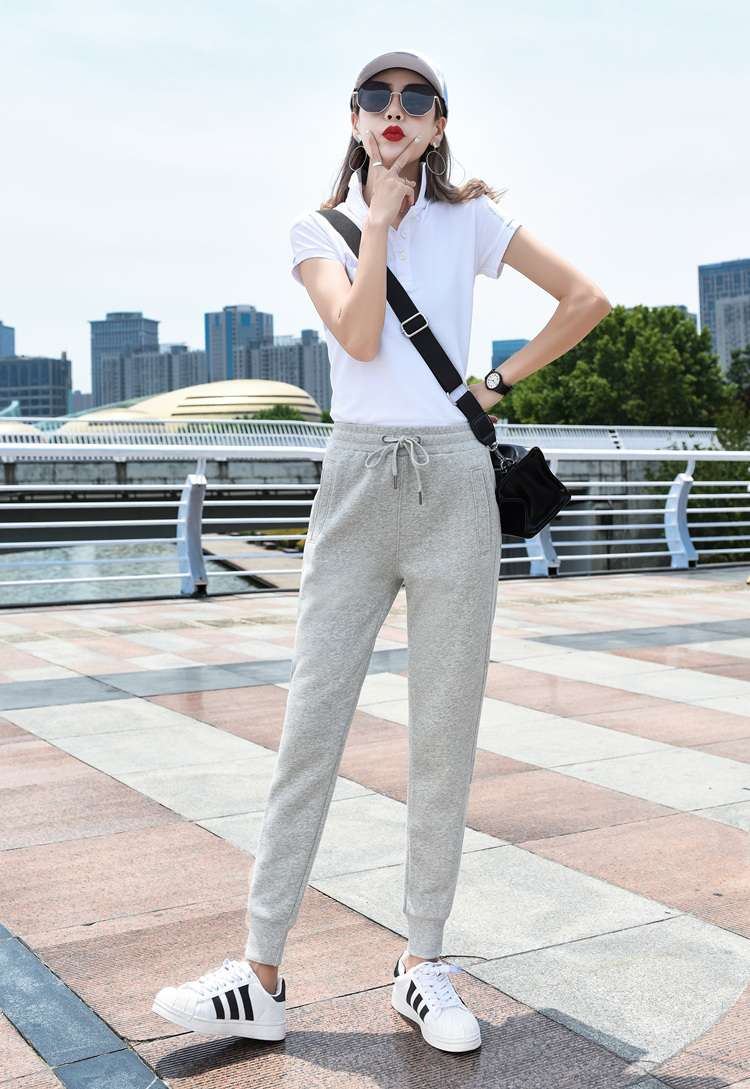 レディース スウェット カジュアルスポーティー ロゴ入りジョガーパンツ