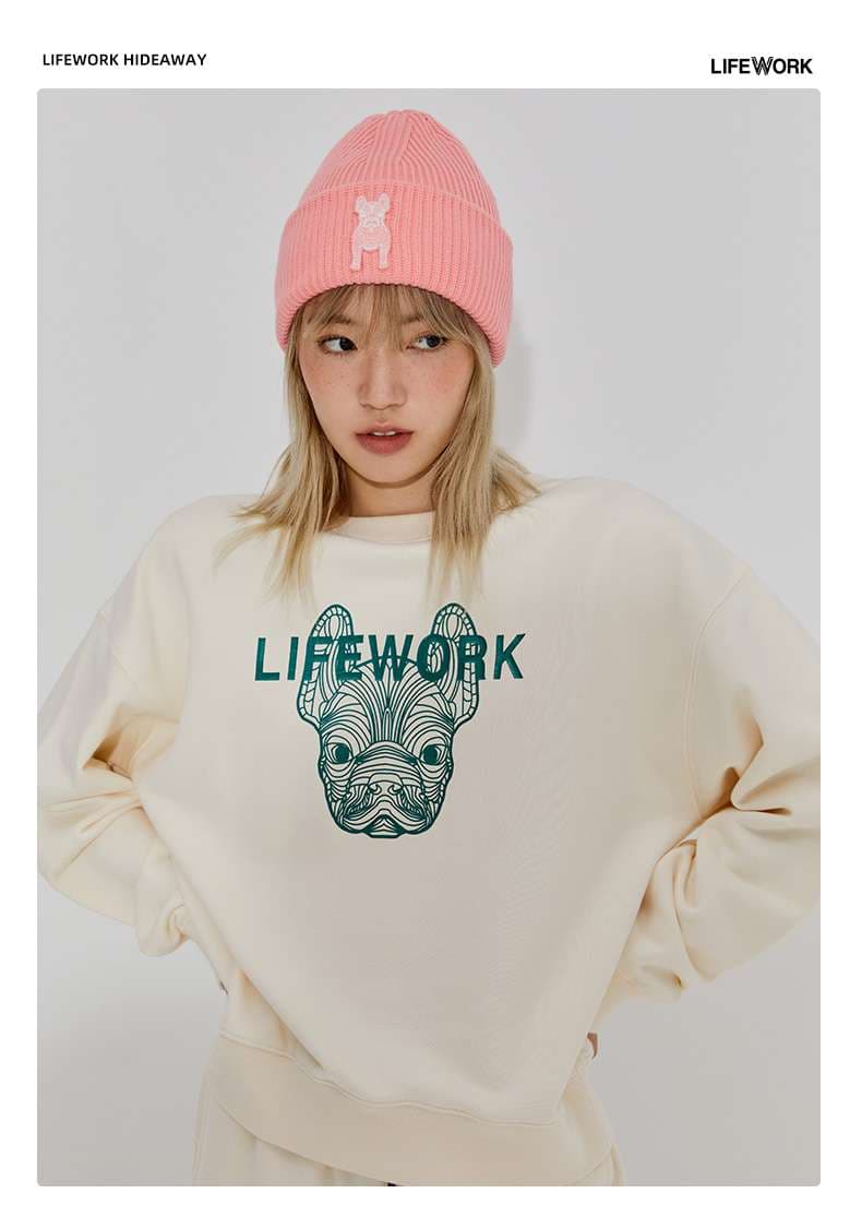 レディース LifeWork フレンチブルドッグロゴスウェット