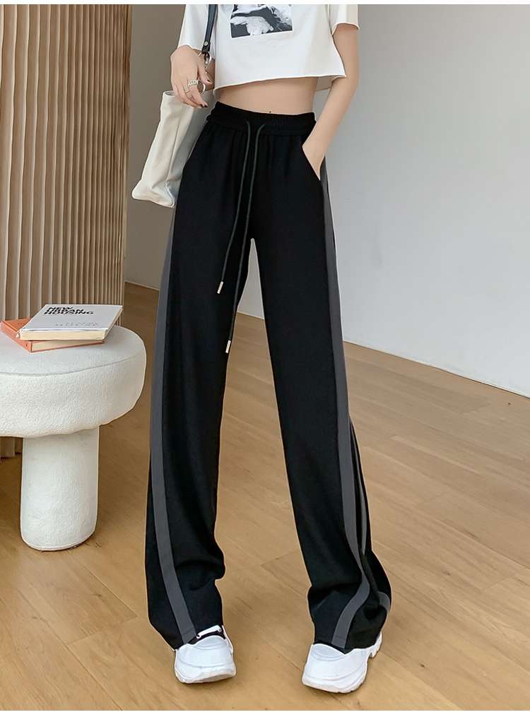 レディース サイドラインワイドスウェットパンツ