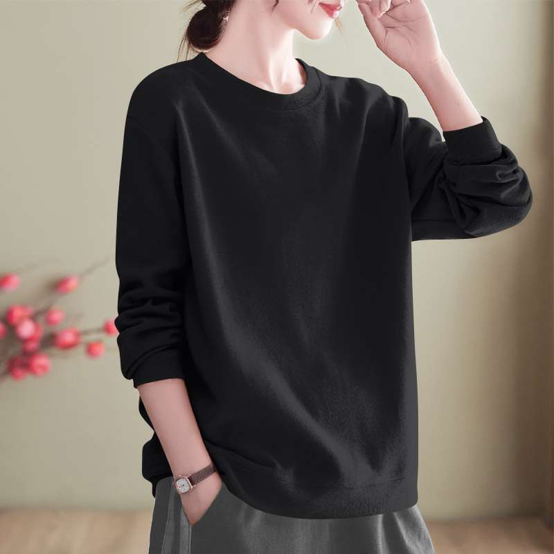 レディース スウェット シンプル ラウンドネック プルオーバー