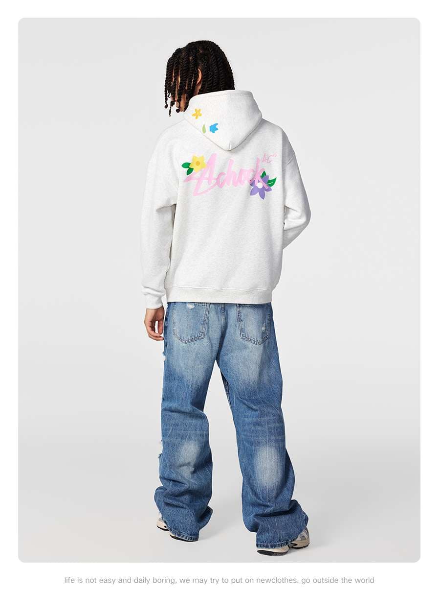 レディース スウェット アシュック フラワーロゴ パーカー