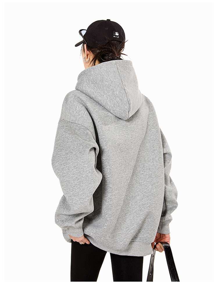 レディース スウェット オーバーサイズ ミニマルロゴ パーカー