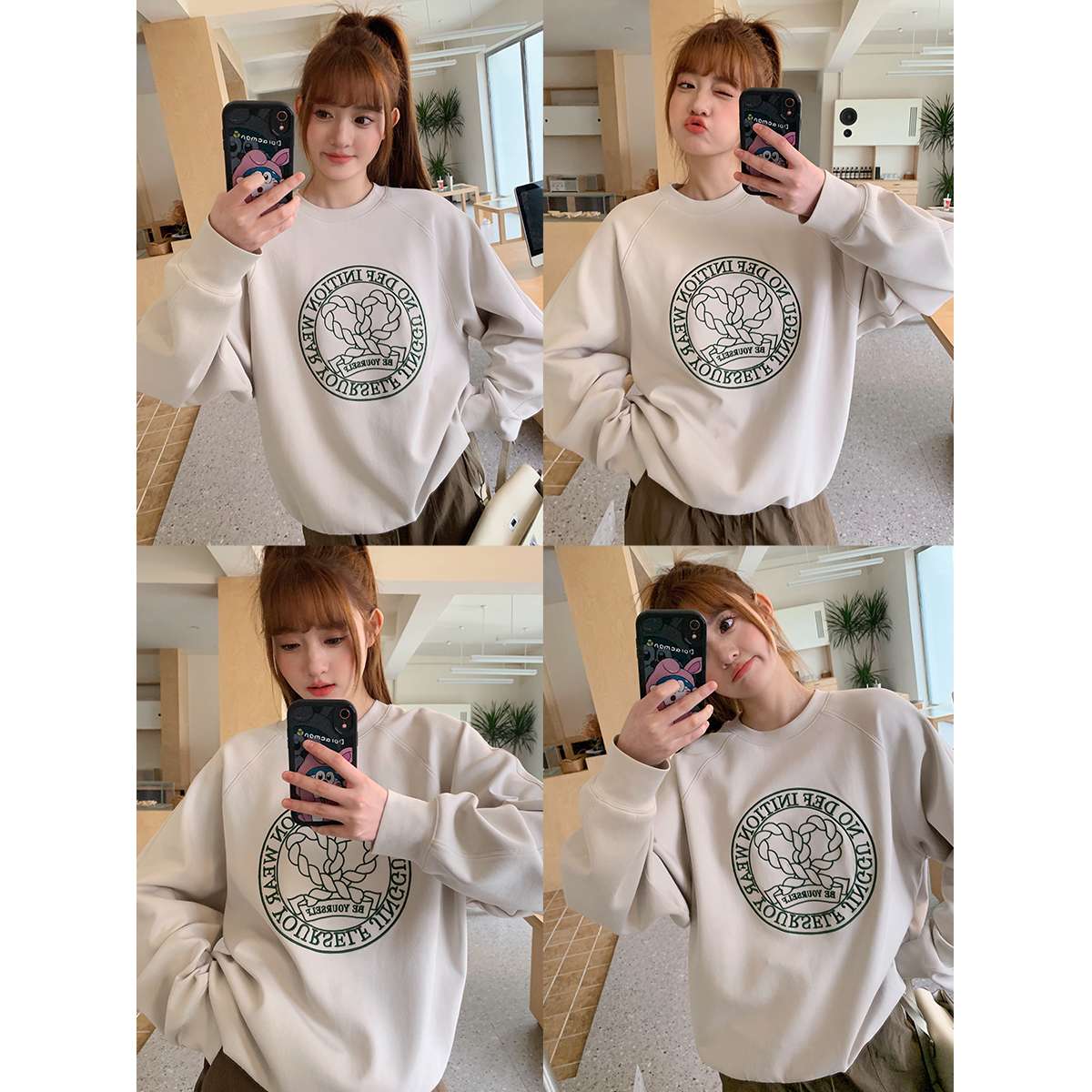 レディース デフィニション サークルロゴ オーバーサイズスウェット