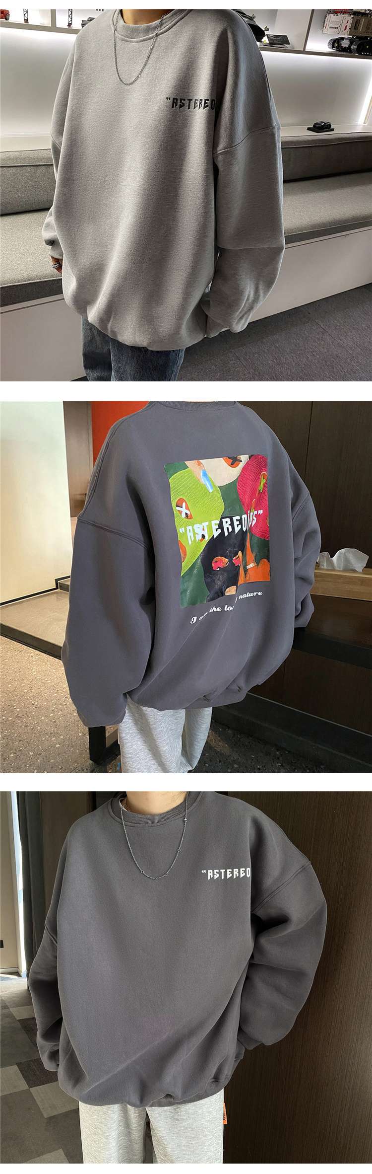レディース スウェット ゆったりアートプリントスウェット