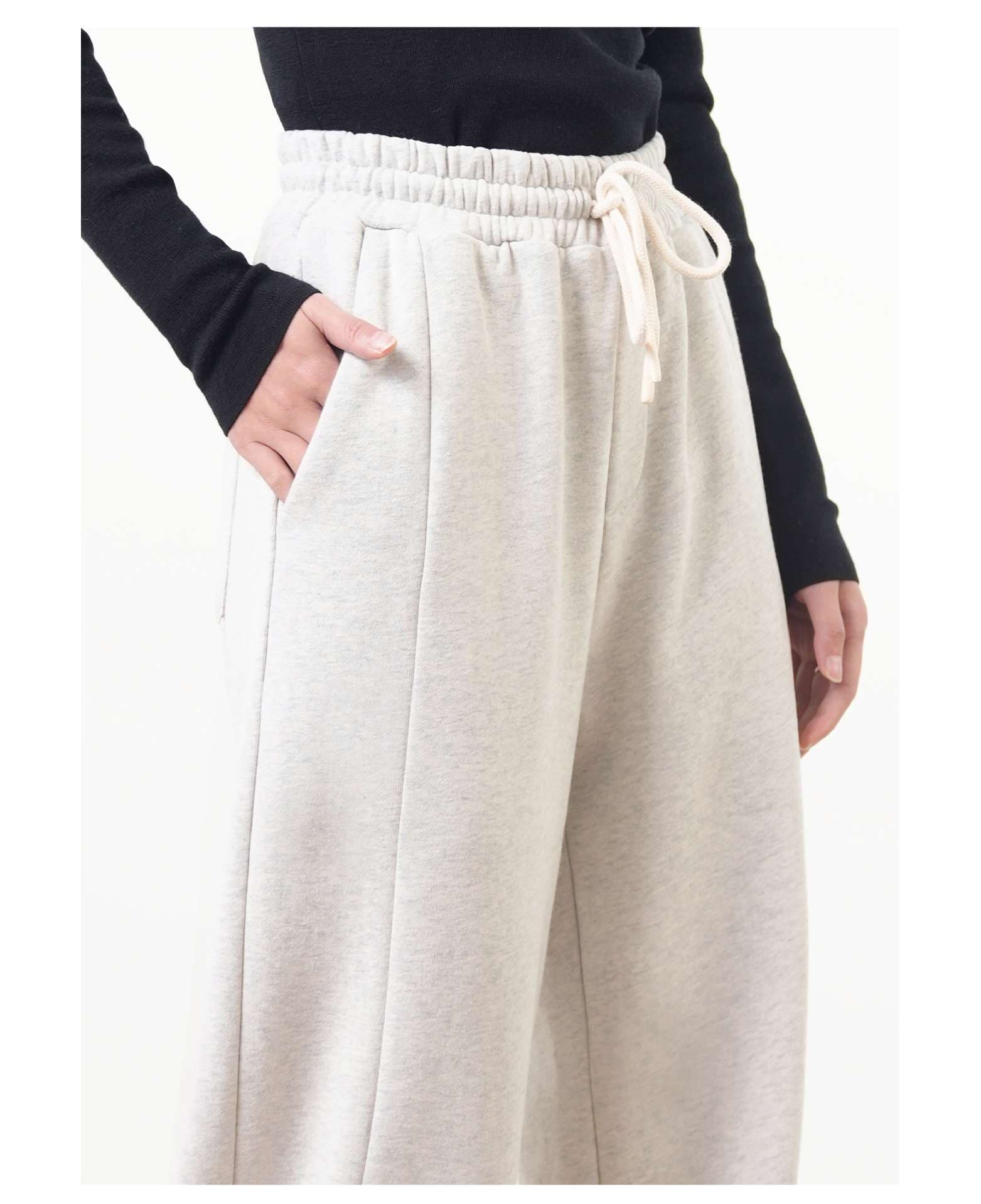 レディース リラックスワイドレッグスウェットパンツ