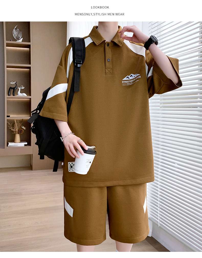 レディース スウェット ストリートウェアポロシャツ＆ショートパンツセット