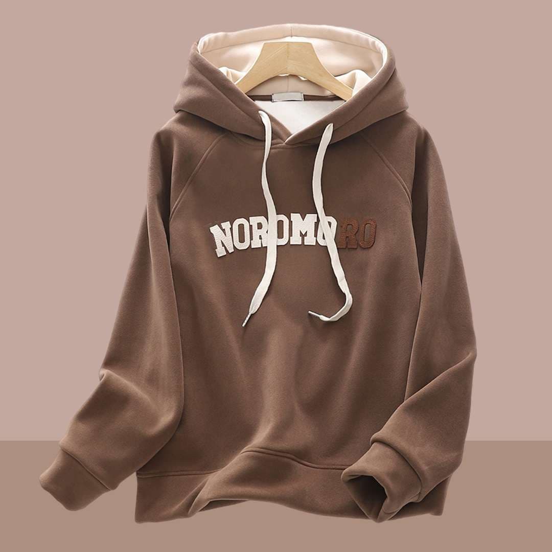 レディース ノロモロ ロゴ入りフーディー スウェット