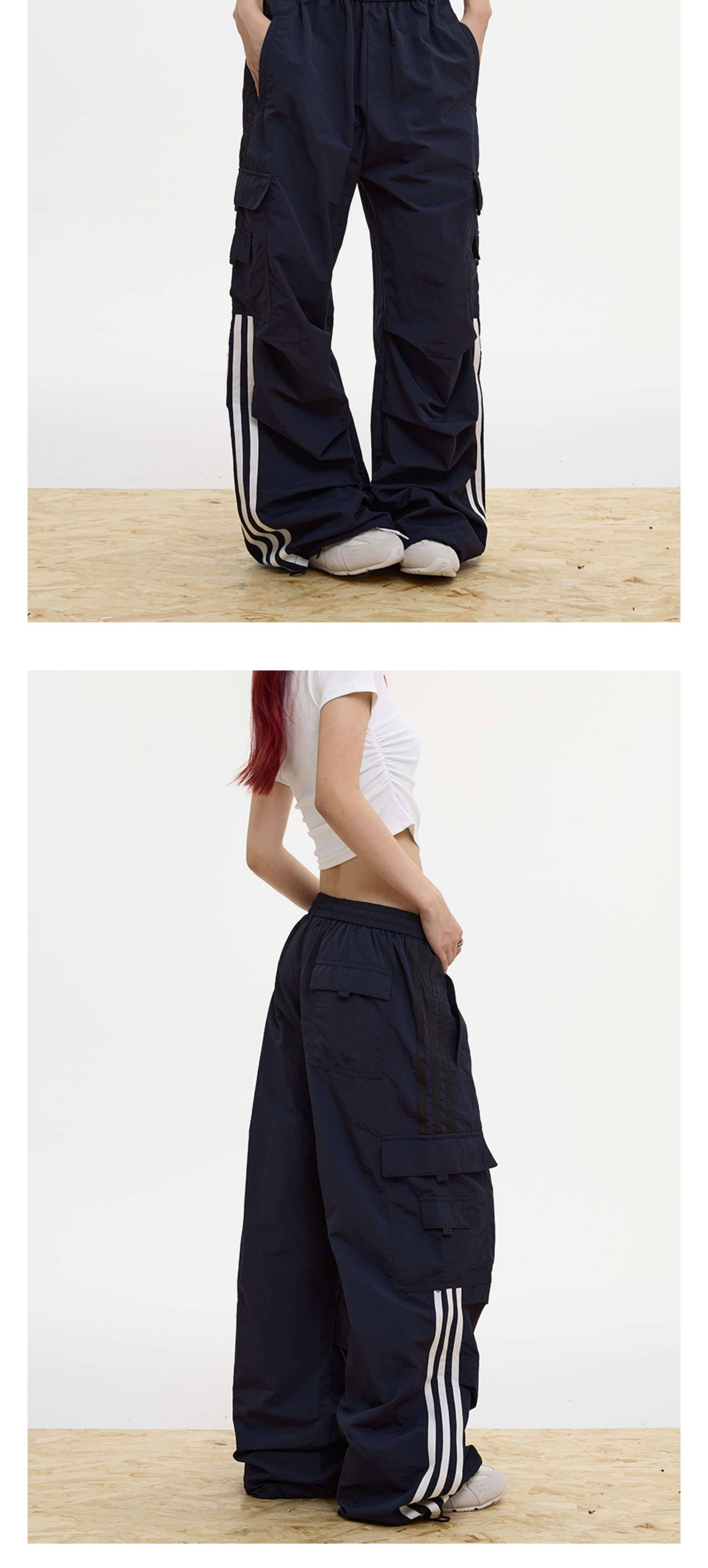 レディース スウェット ストリート系カーゴワイドパンツ