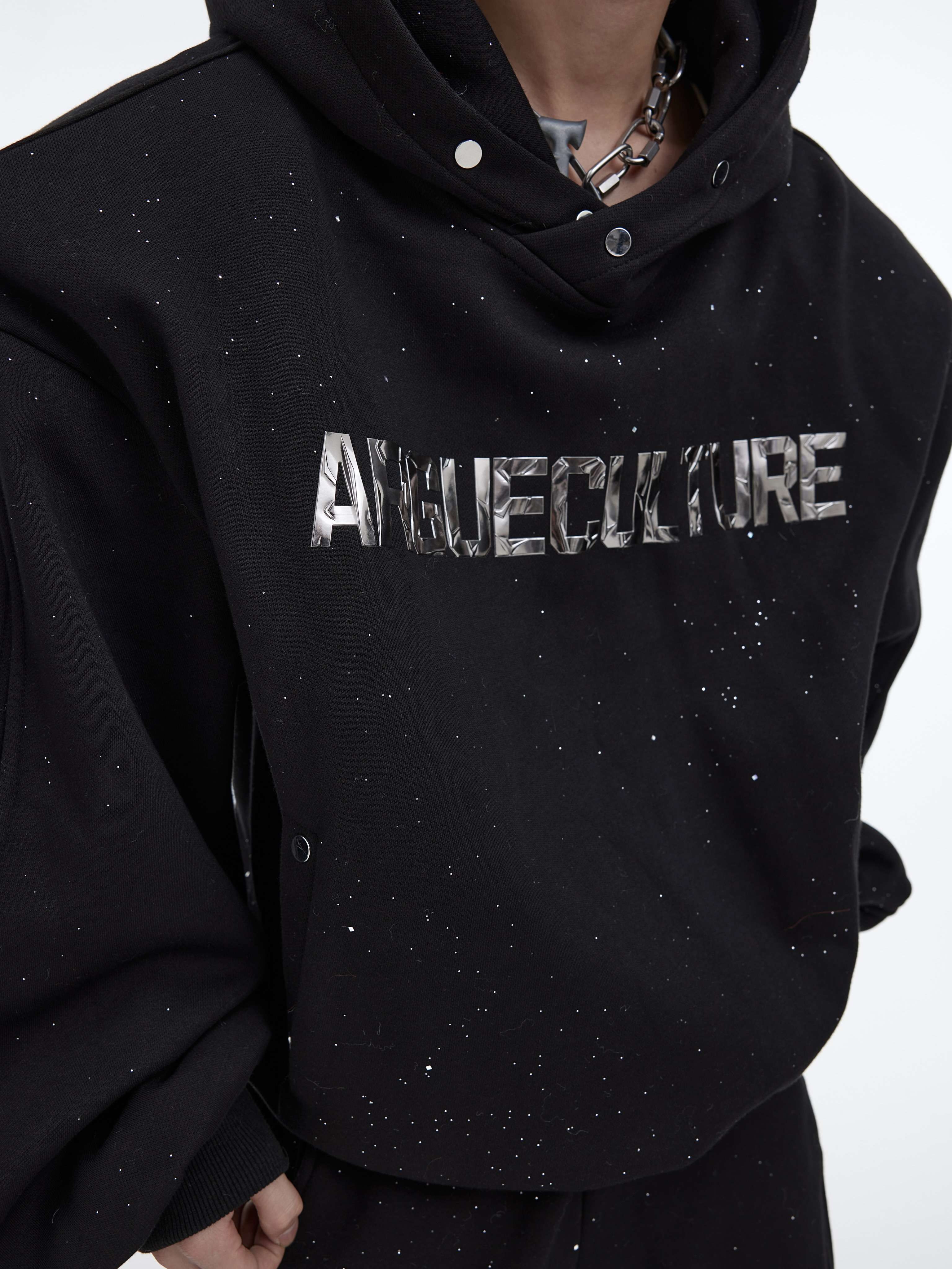 レディース スウェット ARGUECULTUREスペースグリッターフーディ