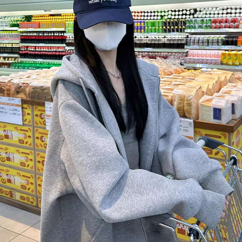 レディース スウェット ゆったりオーバーサイズパーカー