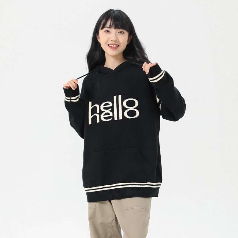 レディース スウェット こんにちはパーカー フリースプルオーバー