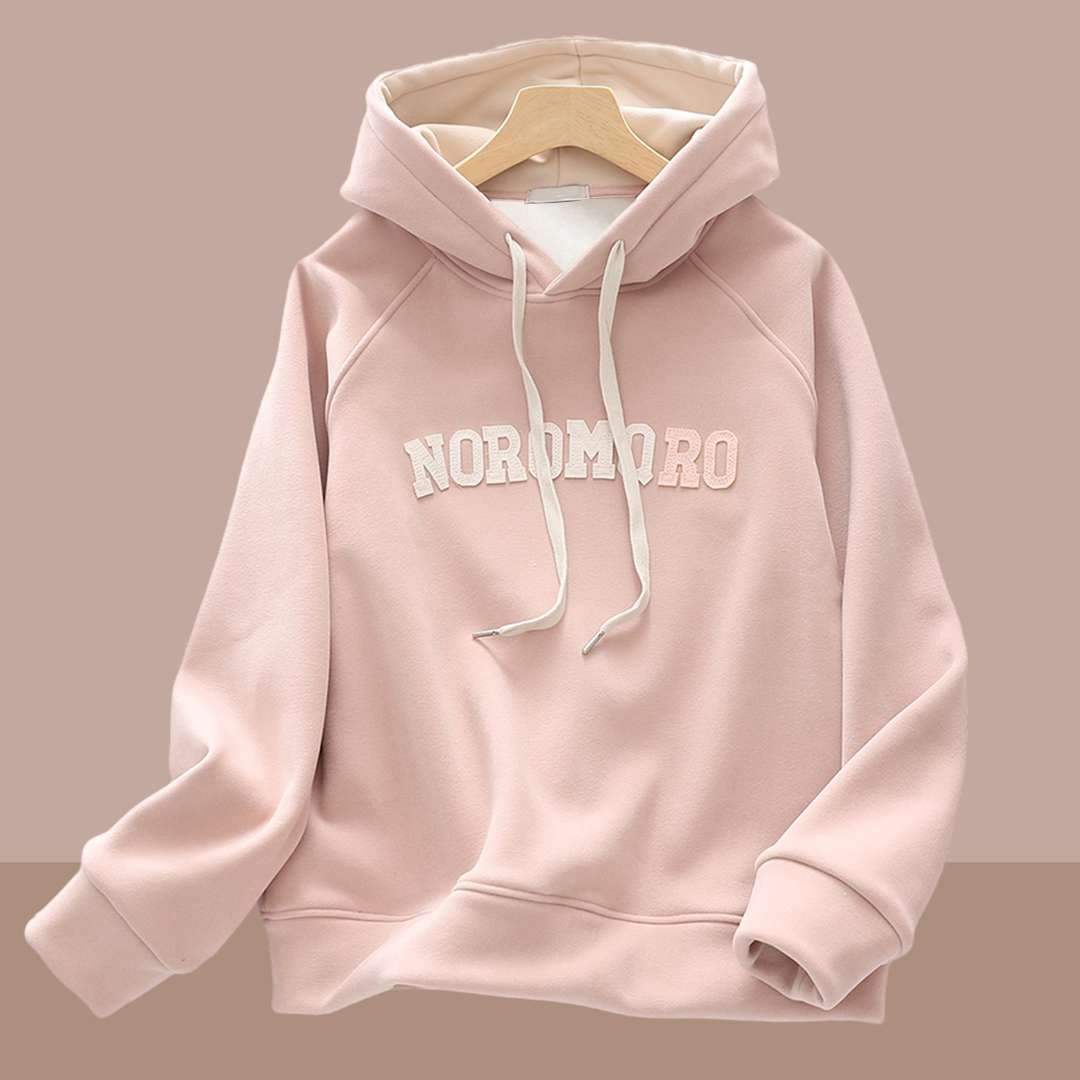 レディース ノロモロ ロゴ入りフーディー スウェット