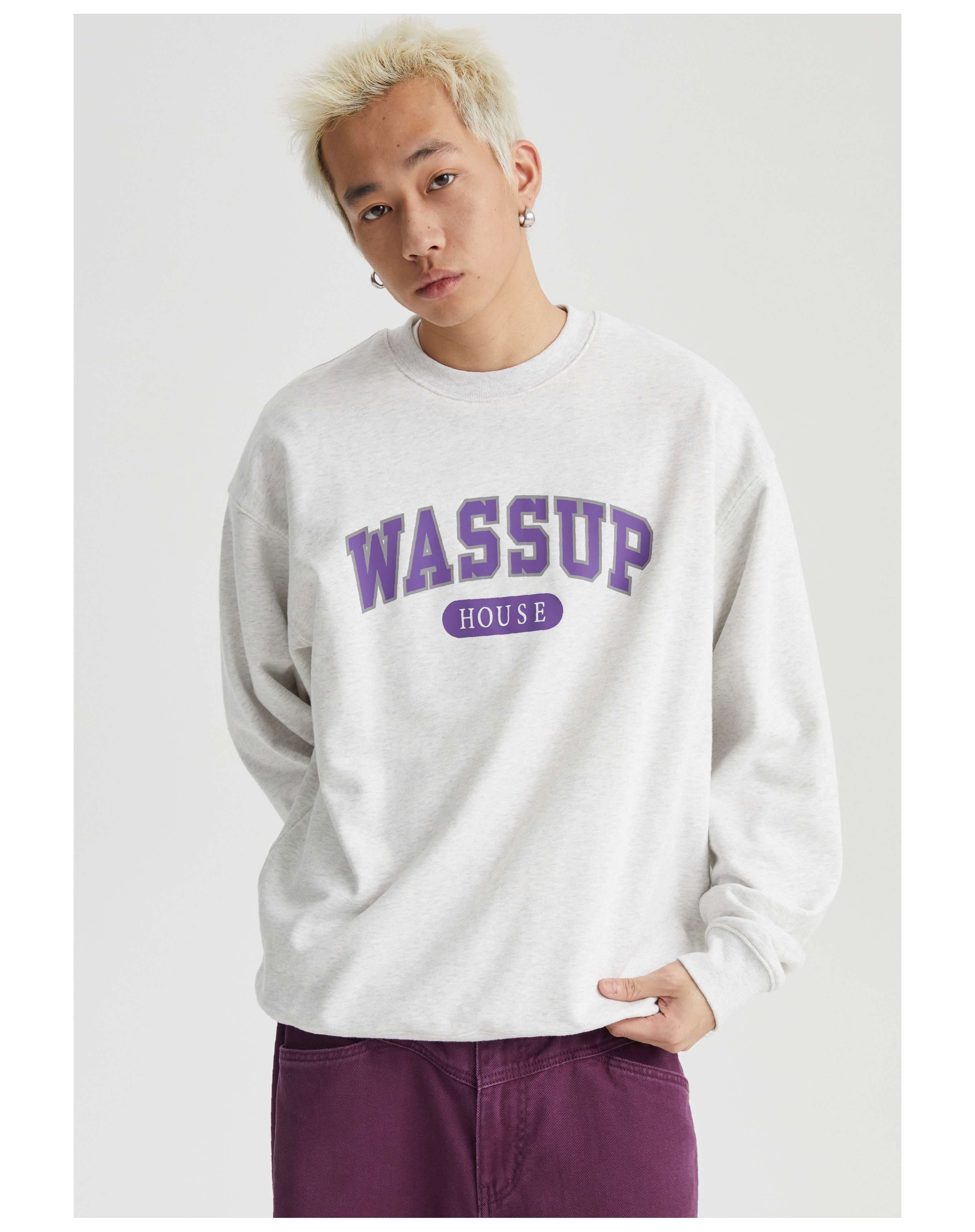 レディース ワッサップハウス カレッジロゴスウェット