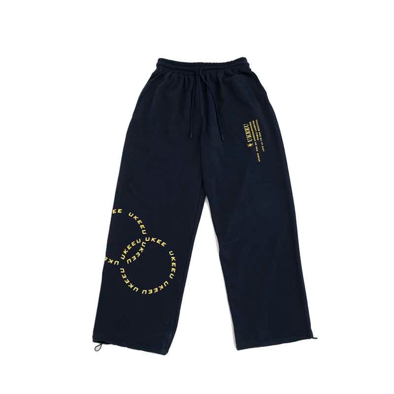 レディース UKEEUロゴ入りワイドスウェットパンツ