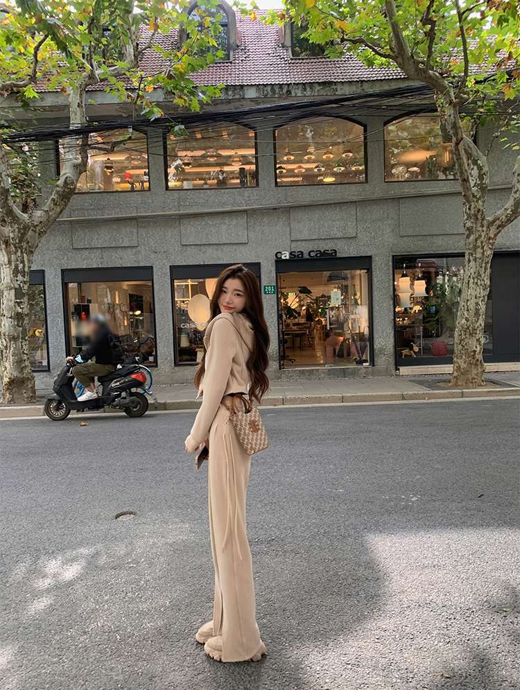 レディース エレガントワイドレッグスウェットパンツ