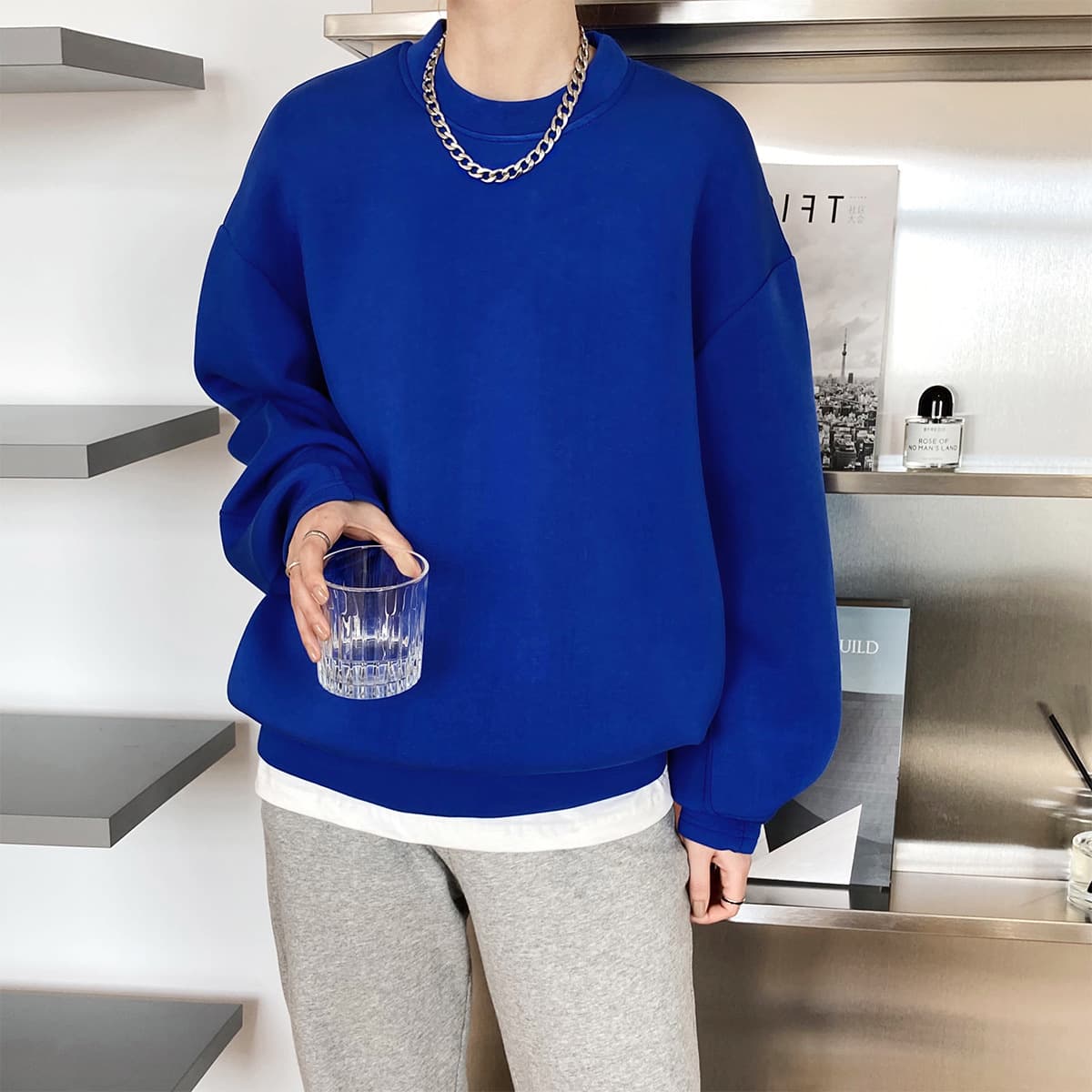ゆったりシルエット 裏起毛スウェット