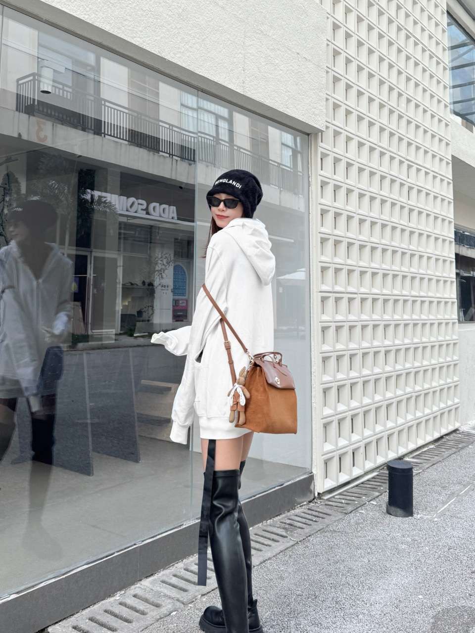 レディース フルジップ高襟フーディー スウェットジャケット