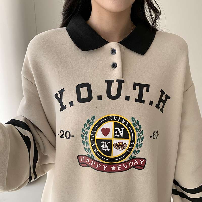 レディース Y.O.U.T.H.カレッジロゴ オーバーサイズスウェットワンピース