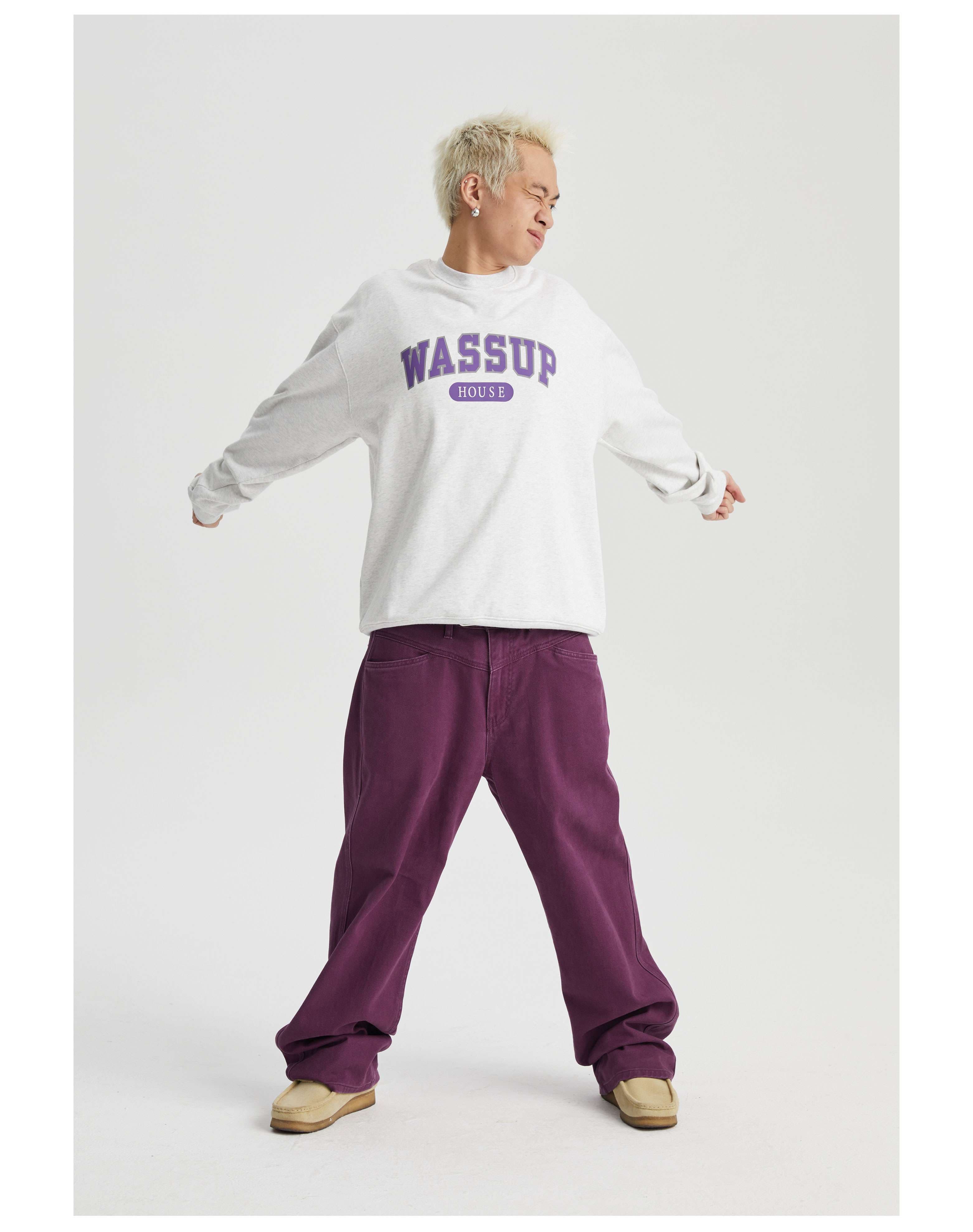 レディース ワッサップハウス カレッジロゴスウェット