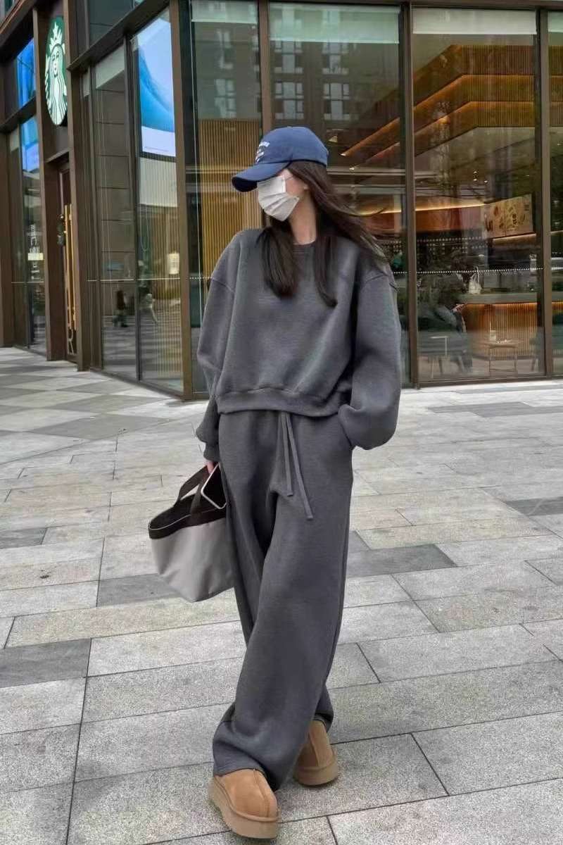 レディース ゆったりルーズスウェット上下セット