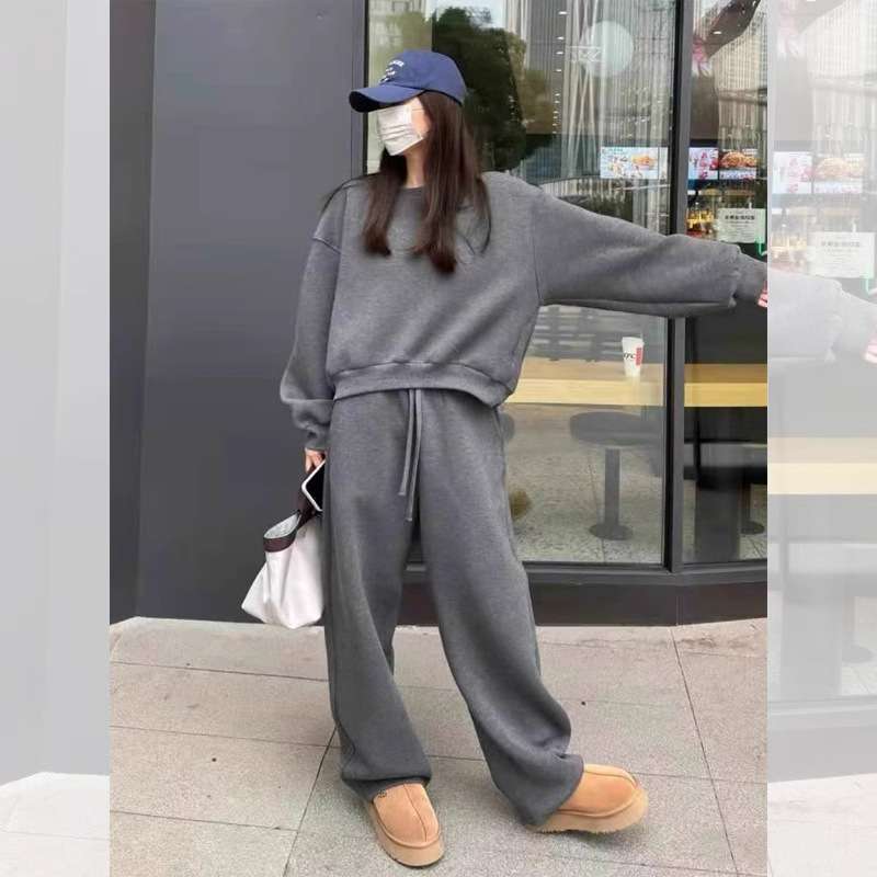 レディース ゆったりルーズスウェット上下セット