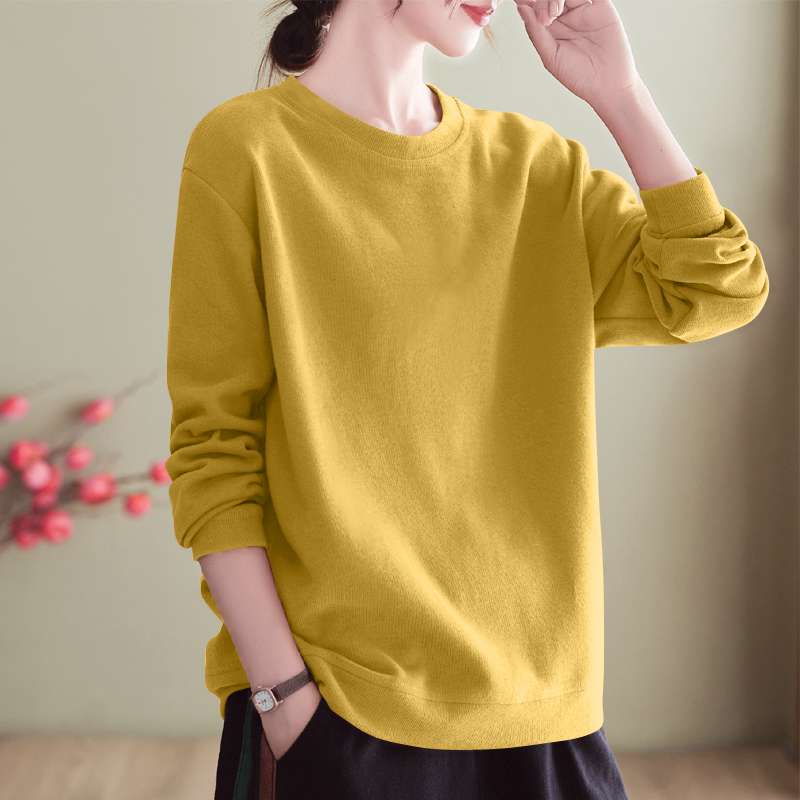 レディース スウェット シンプル ラウンドネック プルオーバー