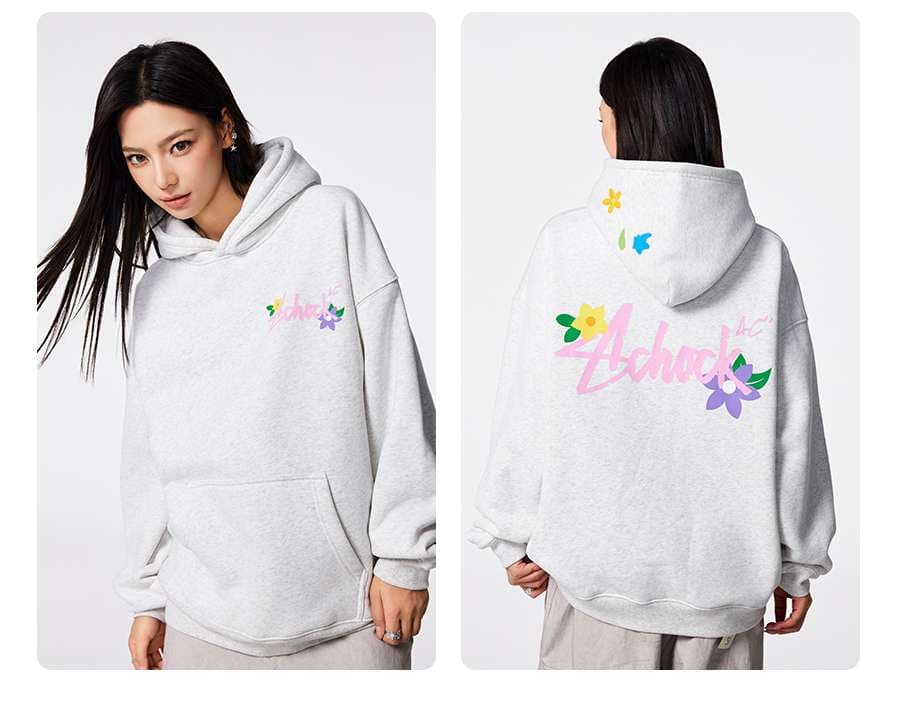 レディース スウェット アシュック フラワーロゴ パーカー