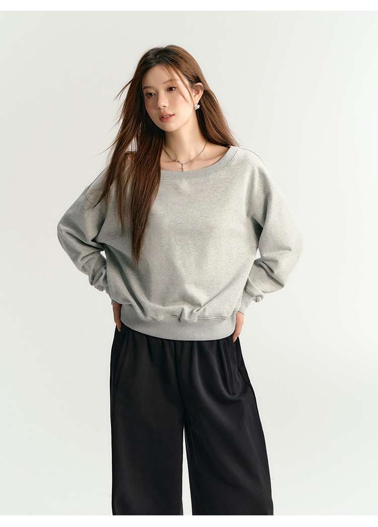 レディース ゆったりオフショルダー スウェット上下セット