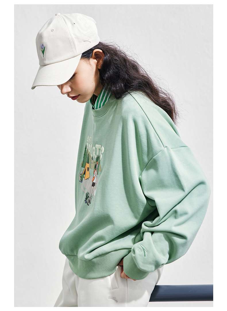 レディース アンタスポーツ アウトドアプリント スウェットシャツ