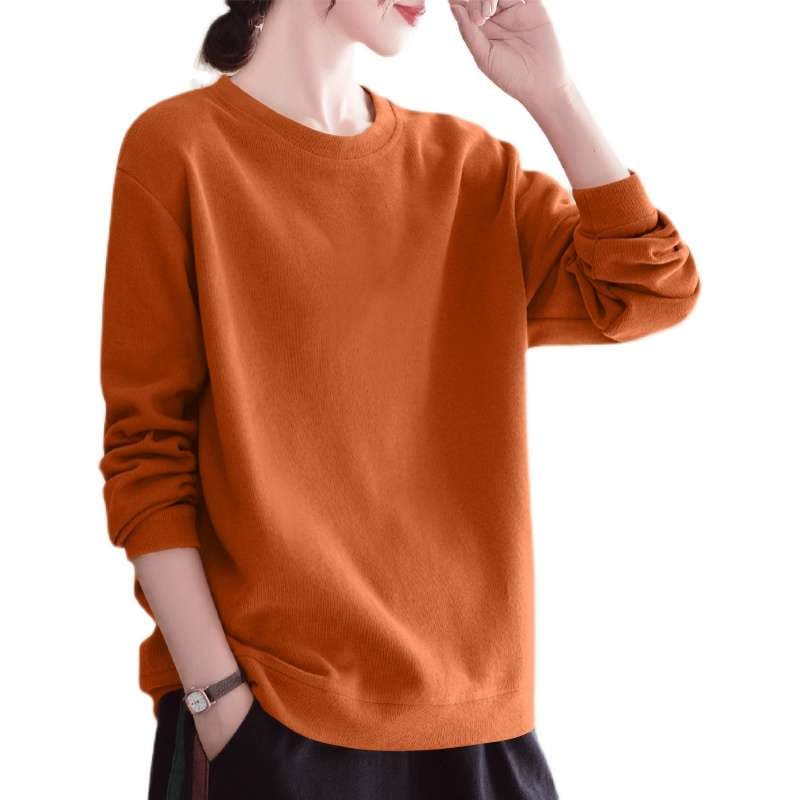 レディース スウェット シンプル ラウンドネック プルオーバー