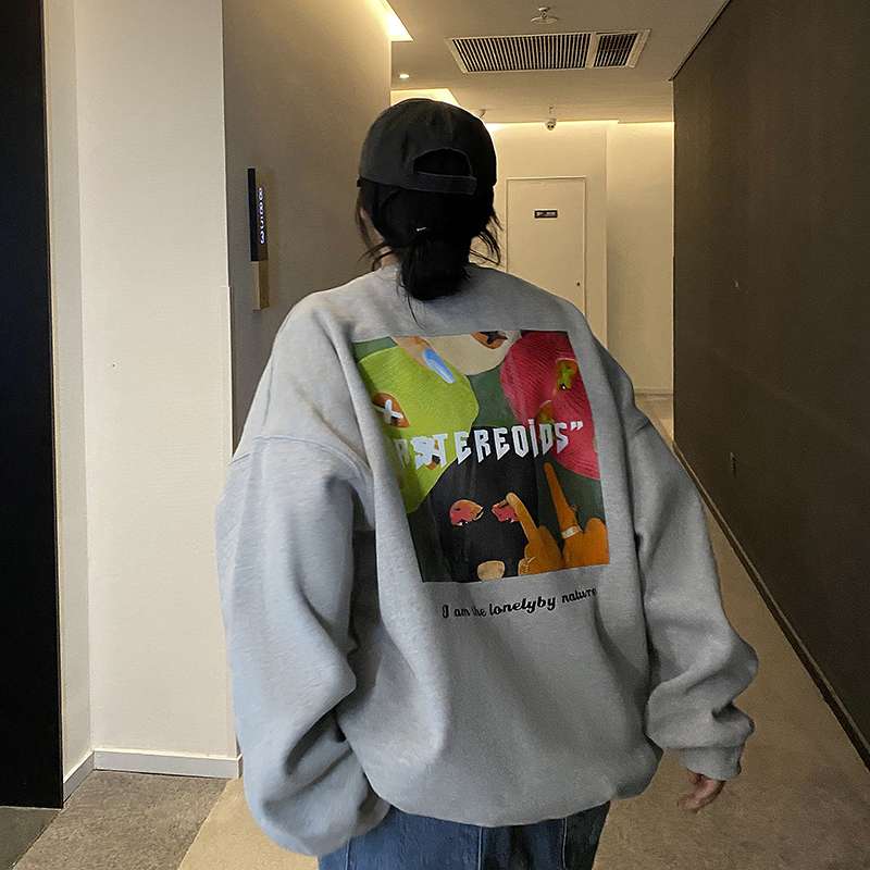 レディース スウェット ゆったりアートプリントスウェット