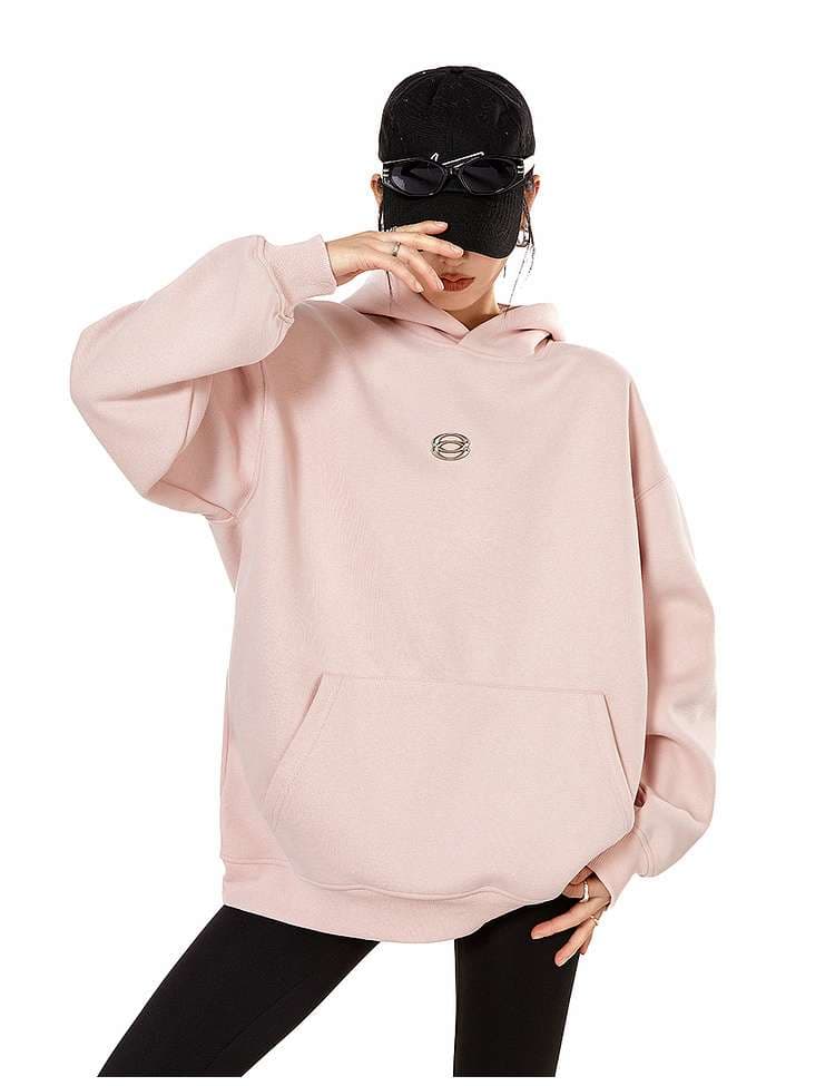 レディース スウェット オーバーサイズ ミニマルロゴ パーカー