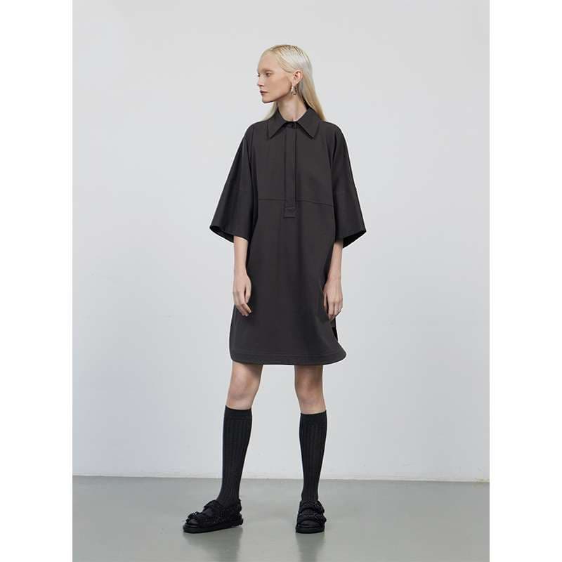 レディース スウェット オーバーサイズ シャツワンピース