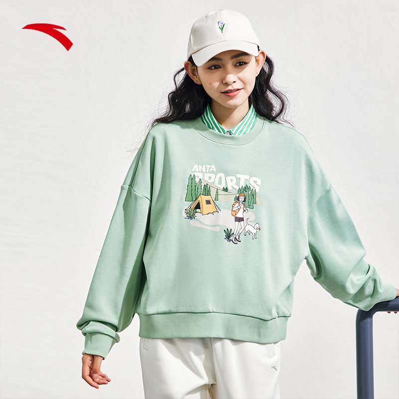 レディース アンタスポーツ アウトドアプリント スウェットシャツ